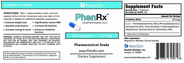 phenrx side effects